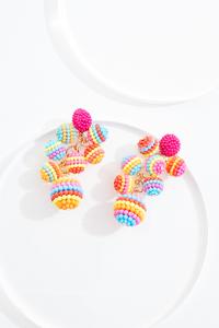 Cato Fashions | Cato Multicolor Seed Bead Dangly Cluster Earrings