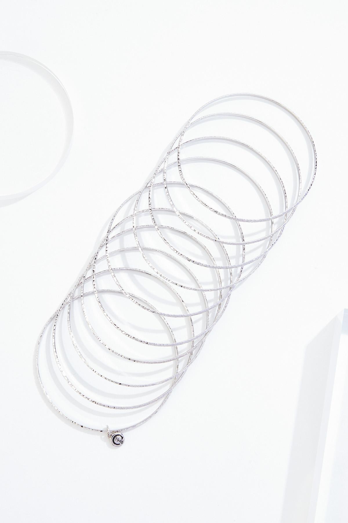 Cato Fashions | Cato Textured Thin Silver Bangle Bracelet