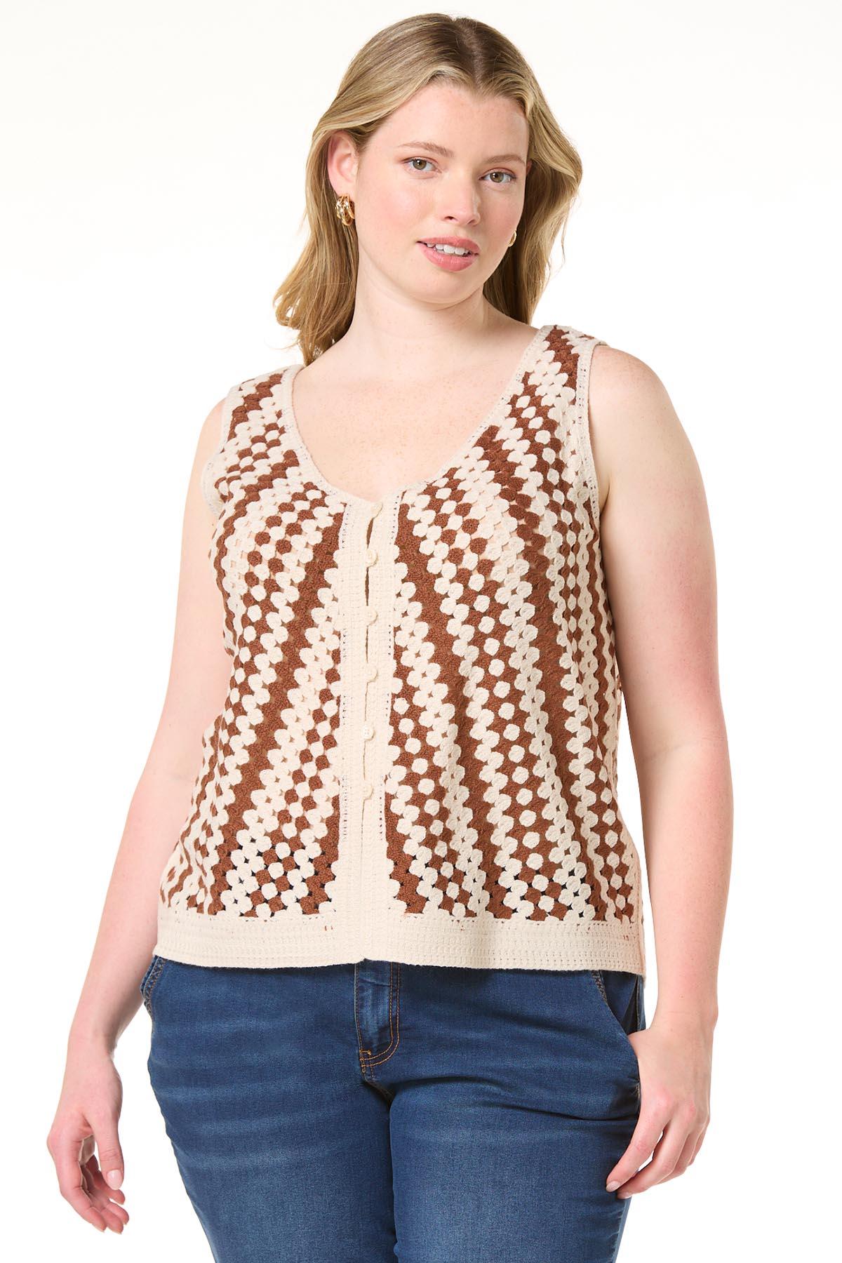 Cato Fashions | Cato Plus Size Tortoise Crochet Vest