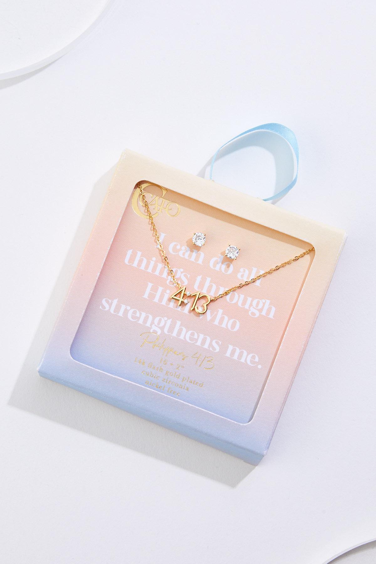 Cato Fashions | Cato 14k Flash Gold Plated Philippians 4:13 Carded