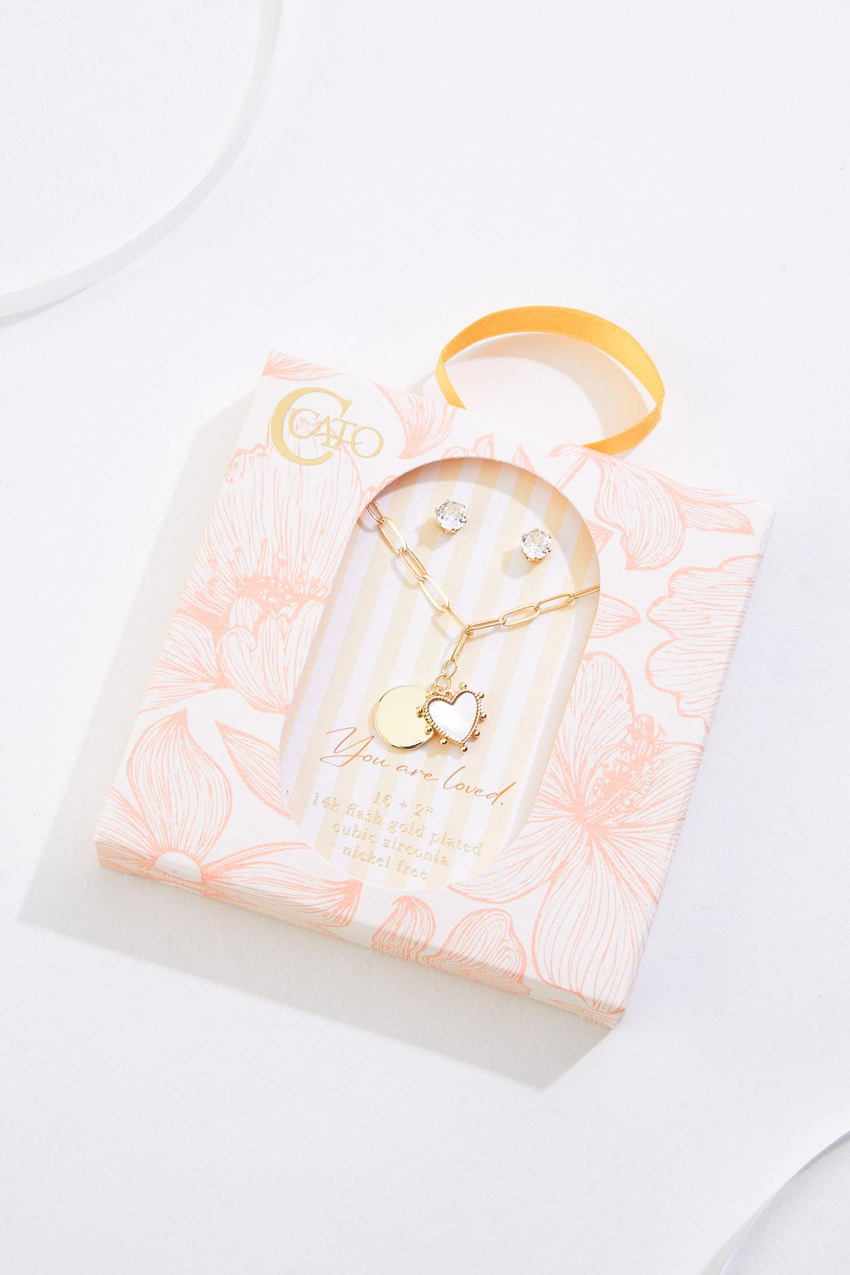 Cato Fashions | Cato 14k Flash Gold Plated Pearly Heart Carded 
