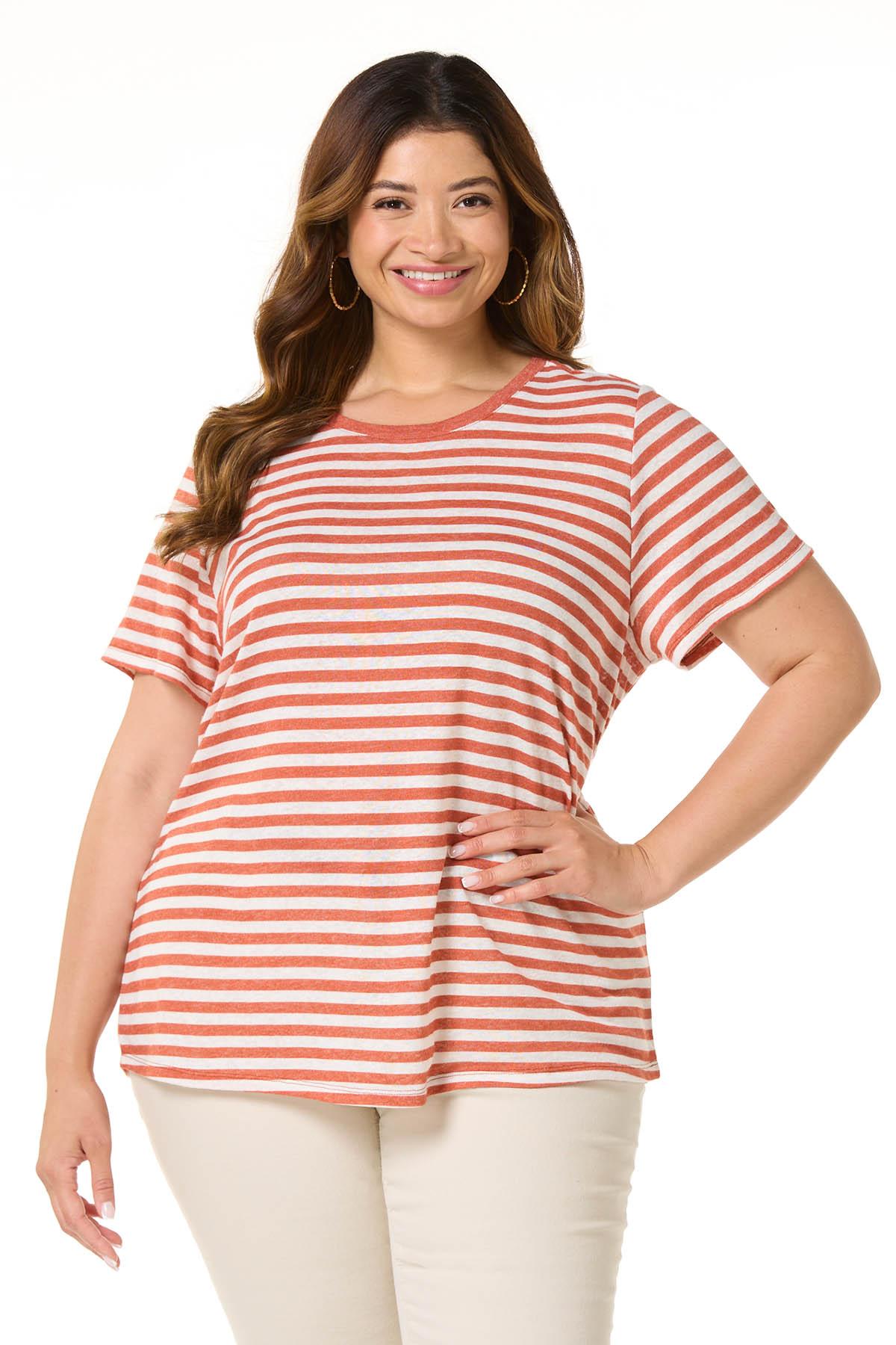 Cato Fashions | Cato Plus Size Stripe Linen Tee