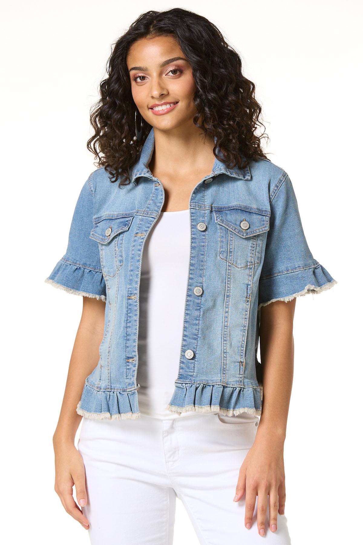 Cato Fashions | Cato Ruffled Trim Denim Jacket