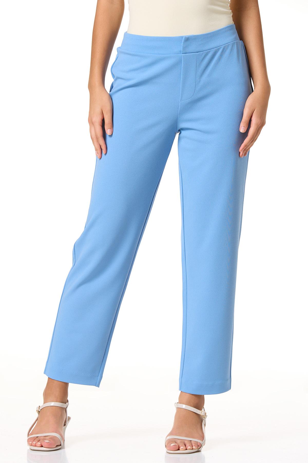 cobalt blue prom dresses Light Blue color check blend cotton pant for men – Punekar Cotton main image 0