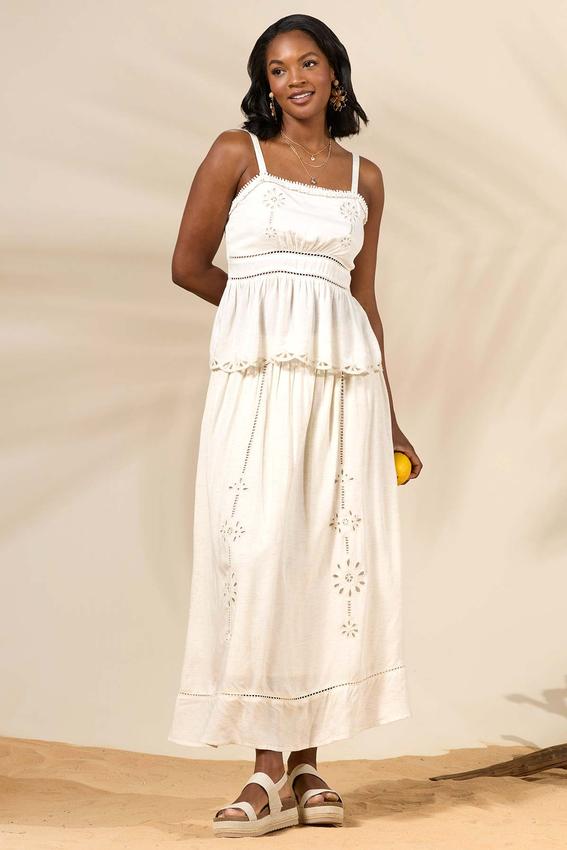 embroidered linen-blend mini dress Autumn Odyssey Mermaid Dress– Teuta Matoshi