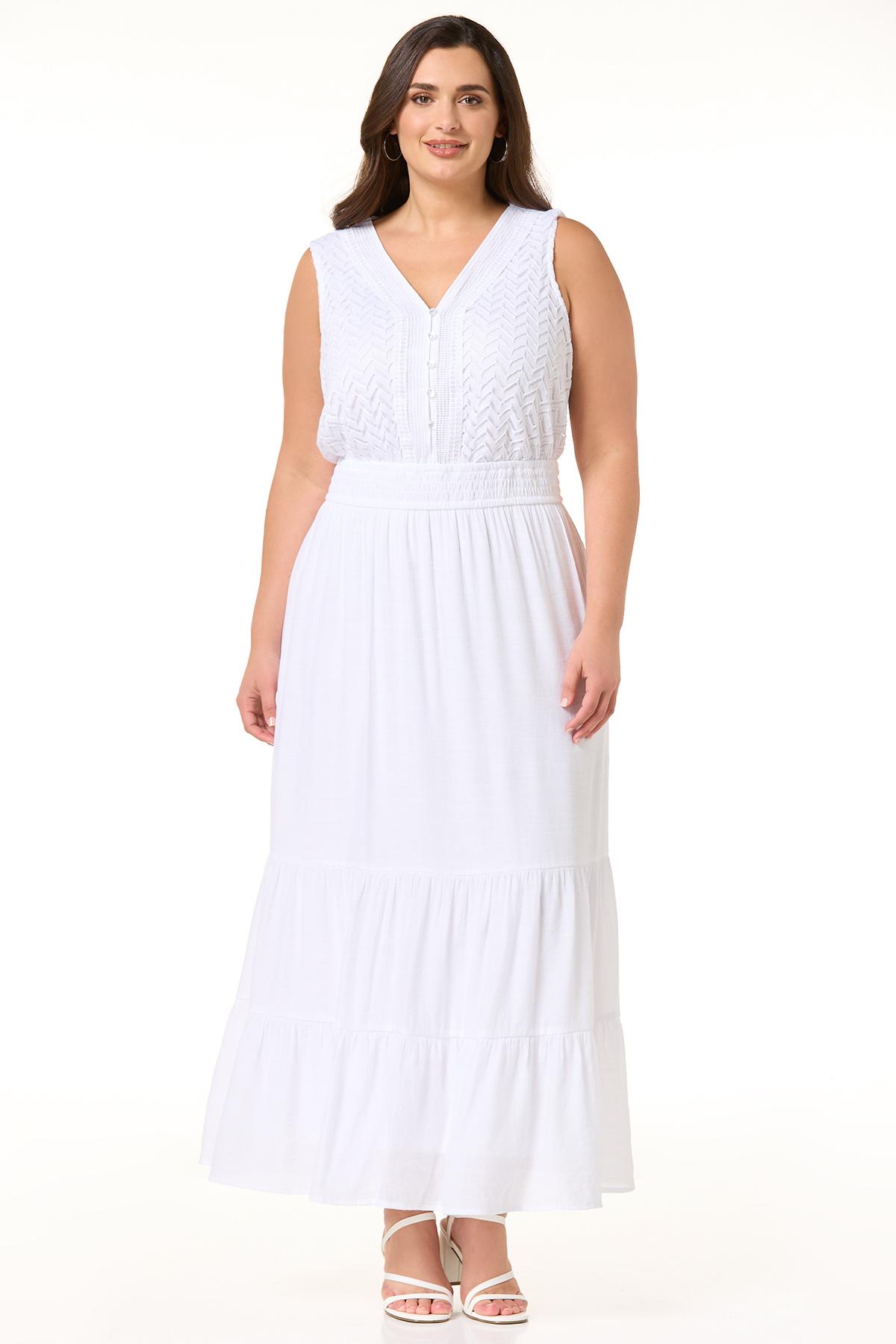 Plus Size Crochet Trim Maxi Dress