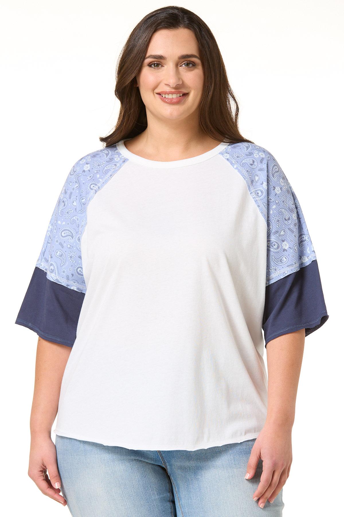 Cato Fashions | Cato Plus Size Colorblock Baseball Tee