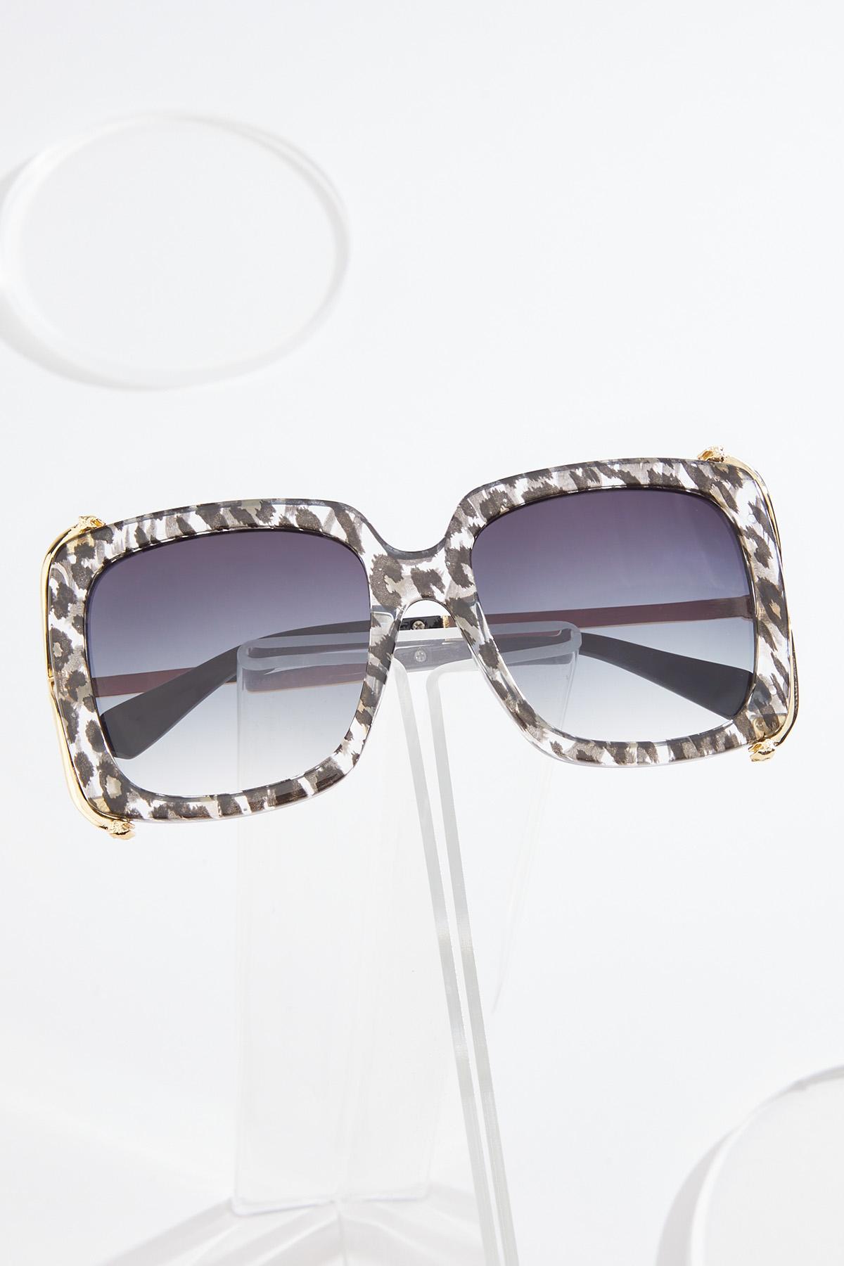 Stylish Women\'s Sunglasses Set - Black, Leopard, Clear, Gold
0403 Taylor Square Savage Gold Leopard Pattern Frame Glasses for  main image 2