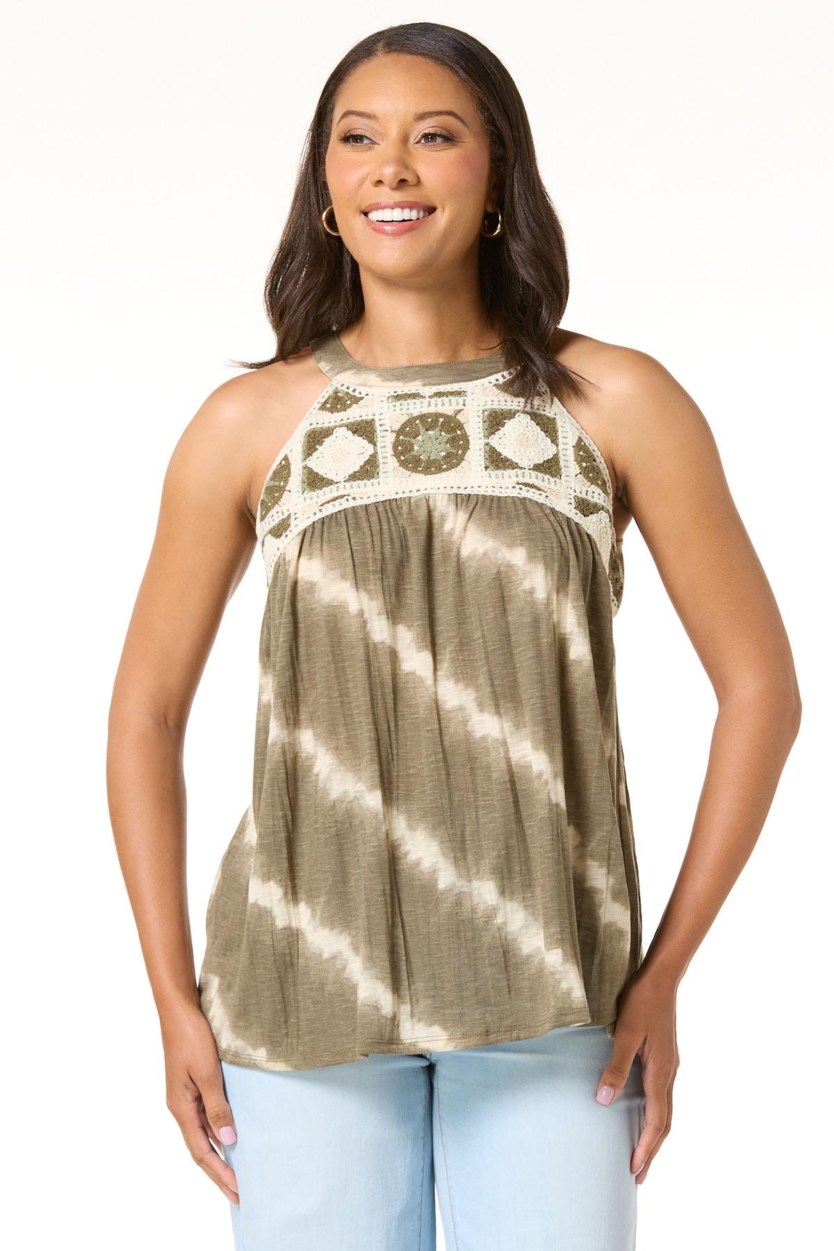 Cato Fashions | Cato Crochet Tie Dye Tank