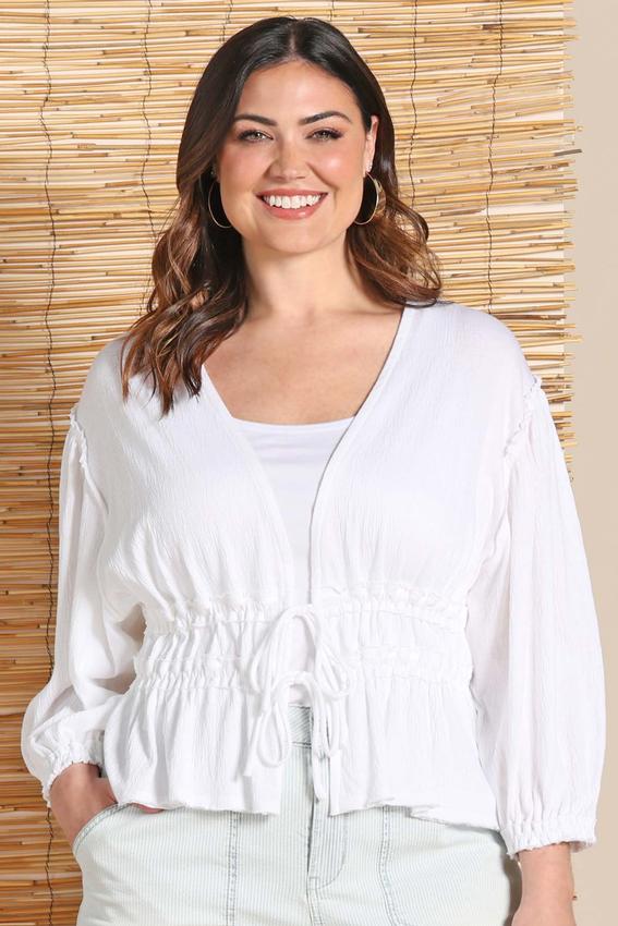 Cato Fashions | Cato Plus Size Gauzy Tie Front Cardigan