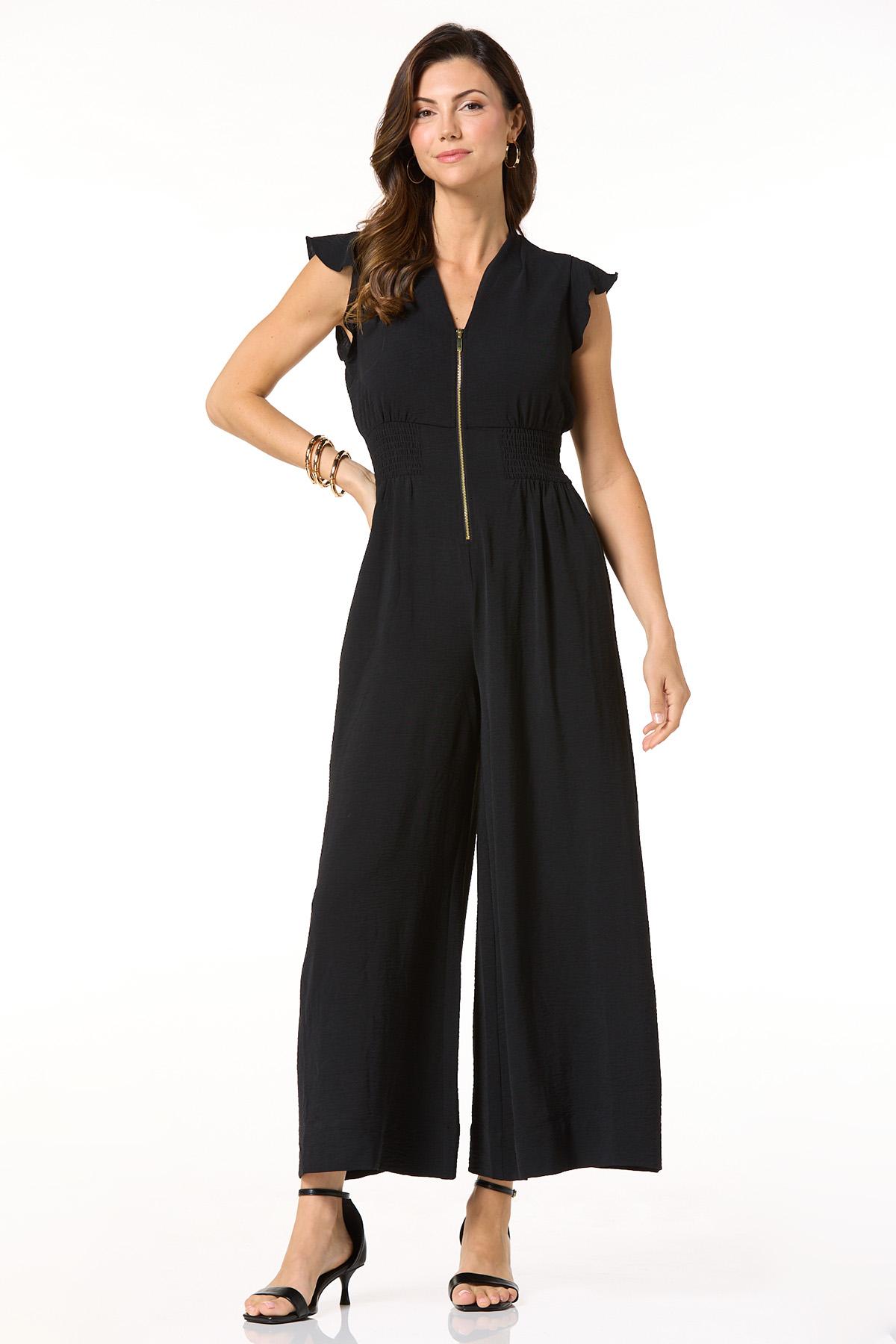 Cato Fashions | Cato Solid Zip Front Jumpsuit