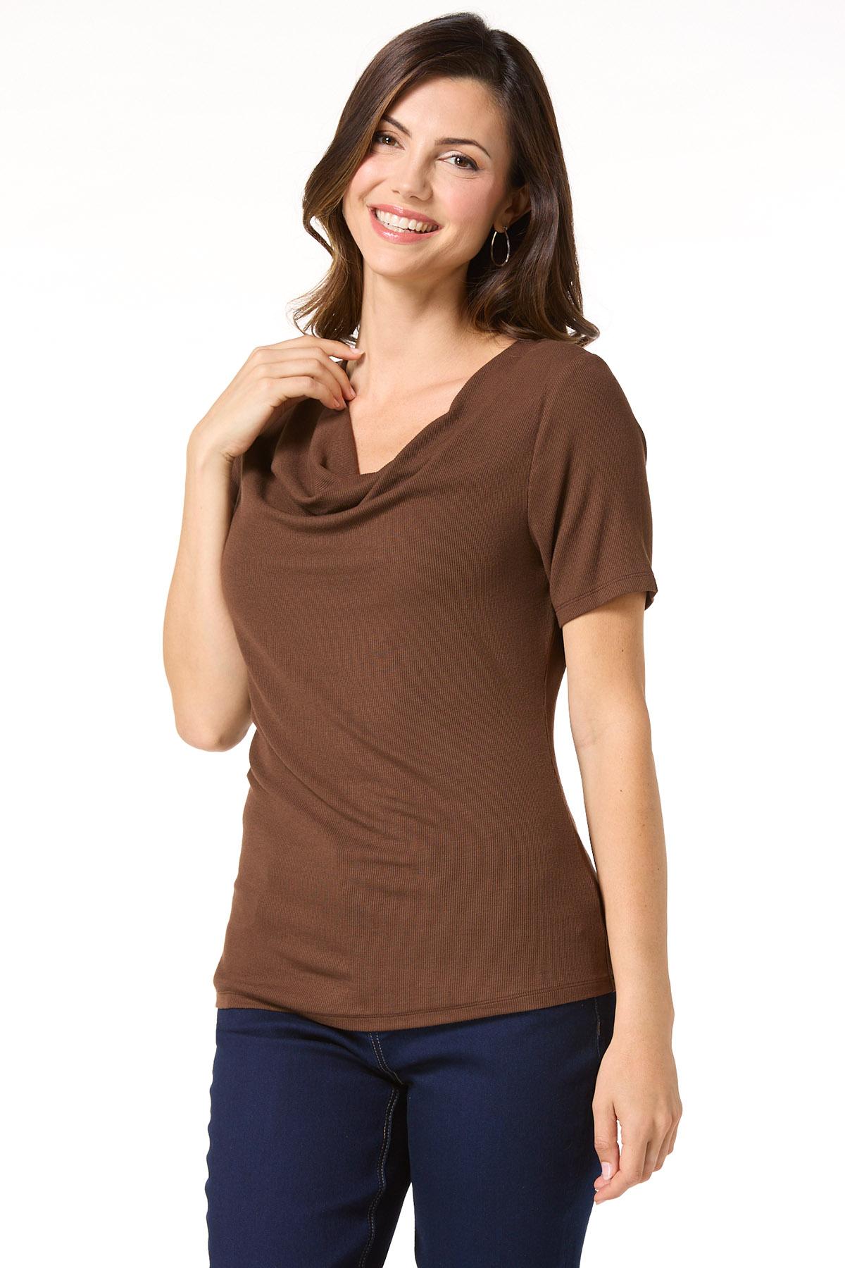 Cato Fashions | Cato Draped Ribbed Top
