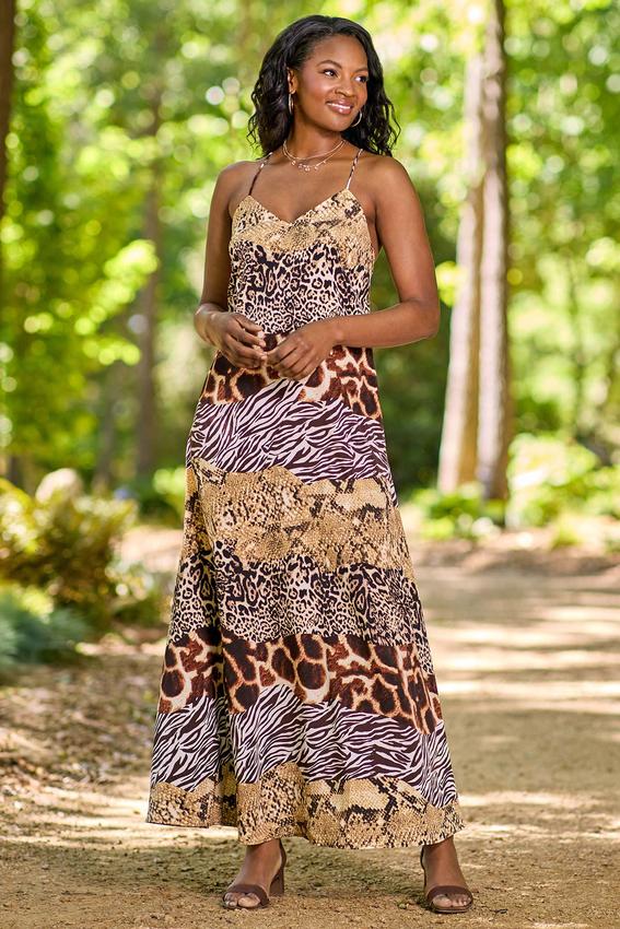 cotton animal print dress GANNI Organic Cotton Mini Dress