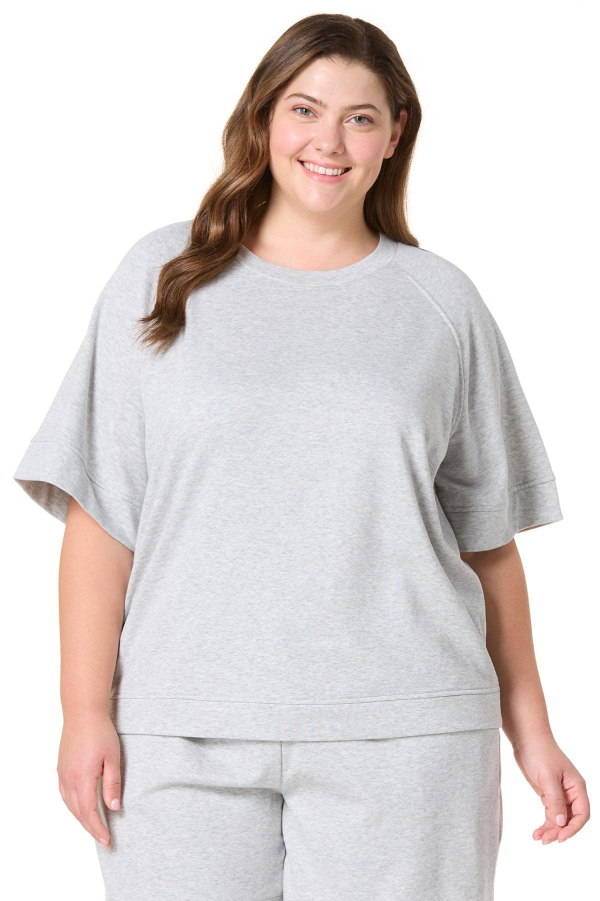 Cato Fashions | Cato Plus Size Gray French Terry Tee