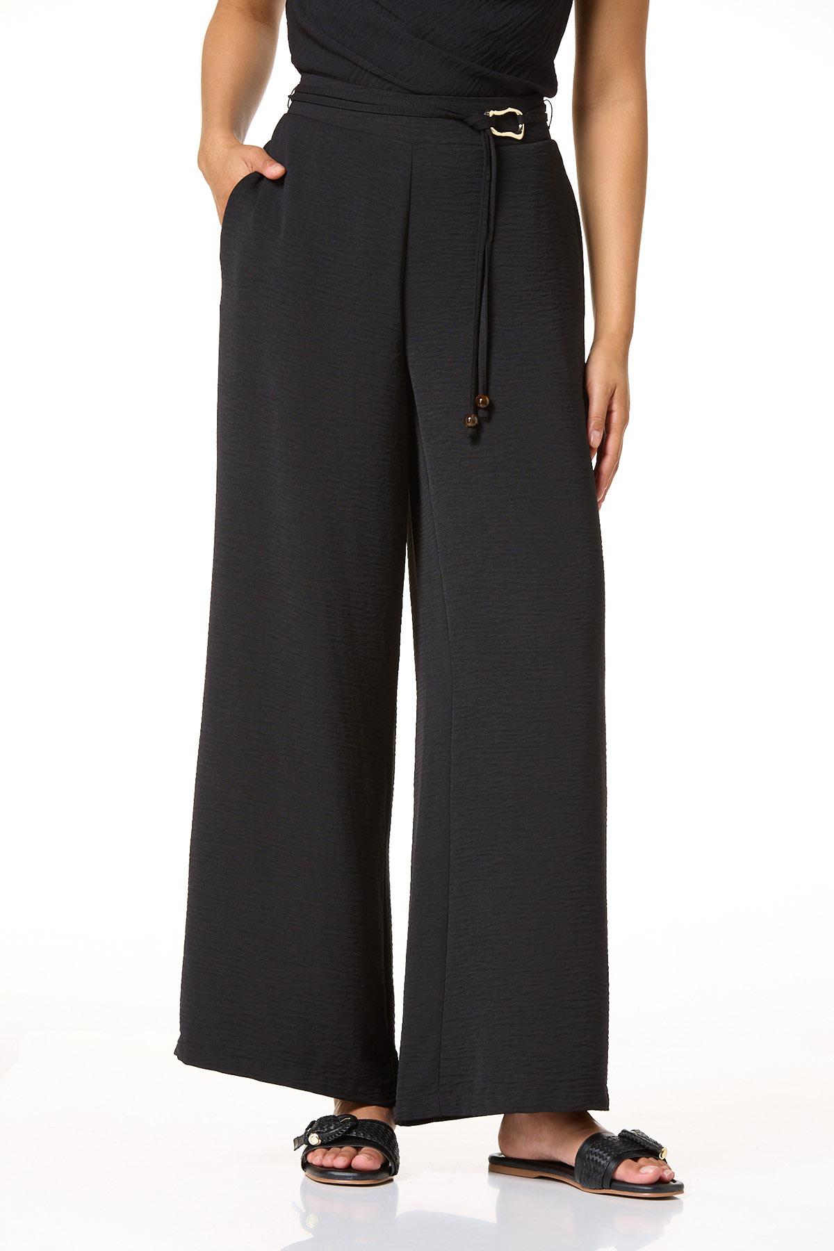 【CS】belt wide throusers Cato Fashions | Cato Beaded Belt Wide Leg Pants