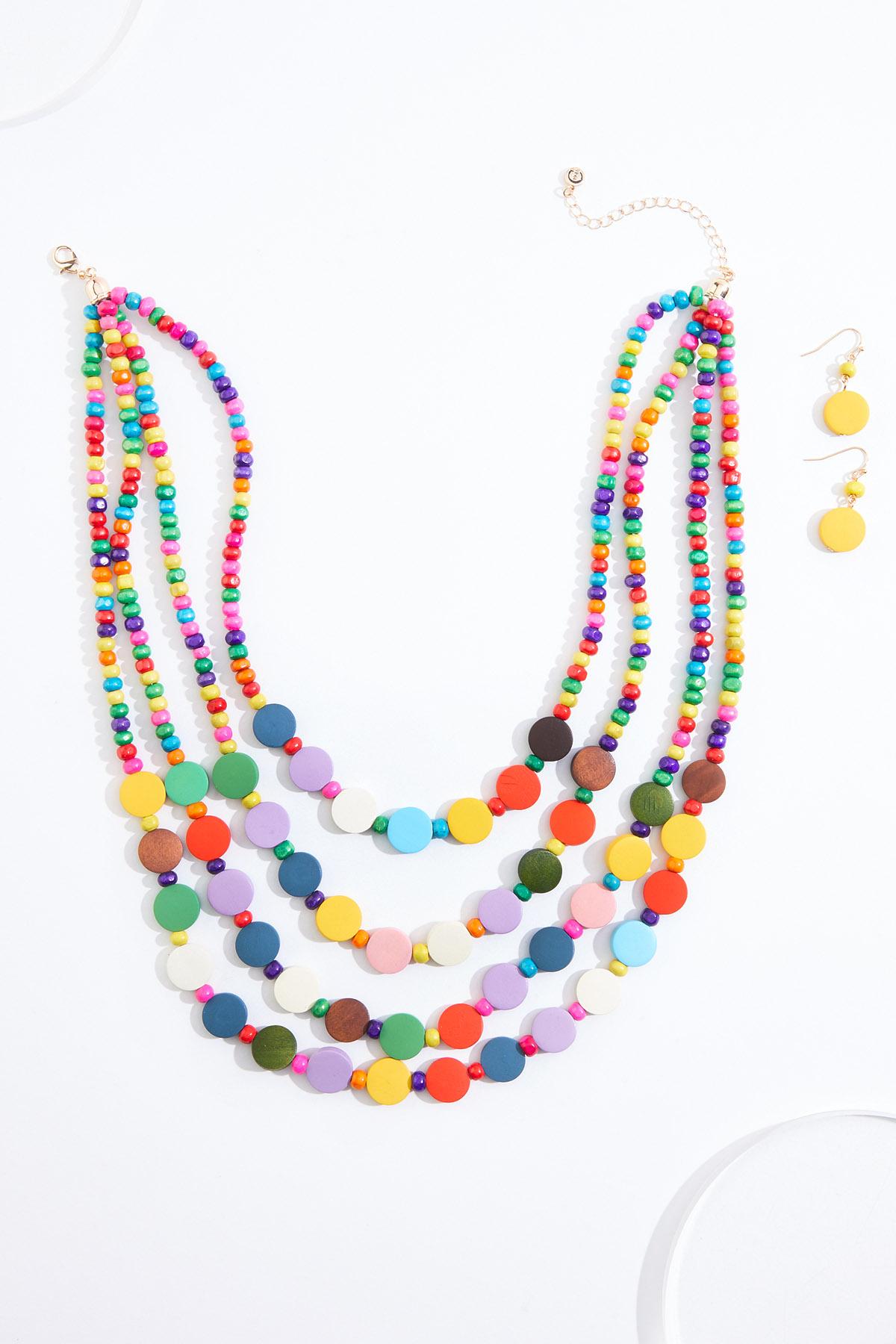 Cato Fashions | Cato Multicolor Wood Beaded Necklace Set
