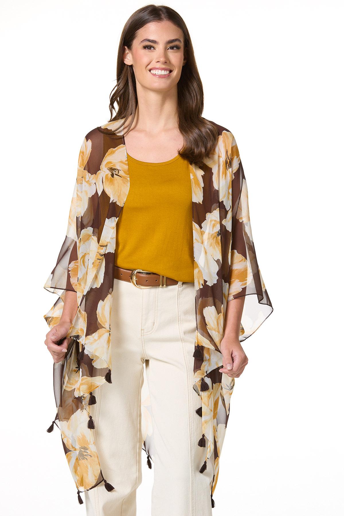 Cato Fashions | Cato Tasseled Blossom Kimono