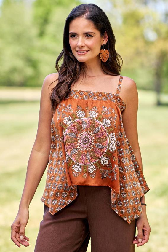 Cato Fashions | Cato Ginger Scarf Print Top