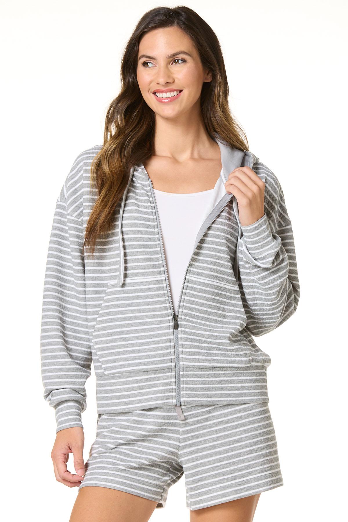 Cato Fashions | Cato Textured Stripe Zip Front Jacket