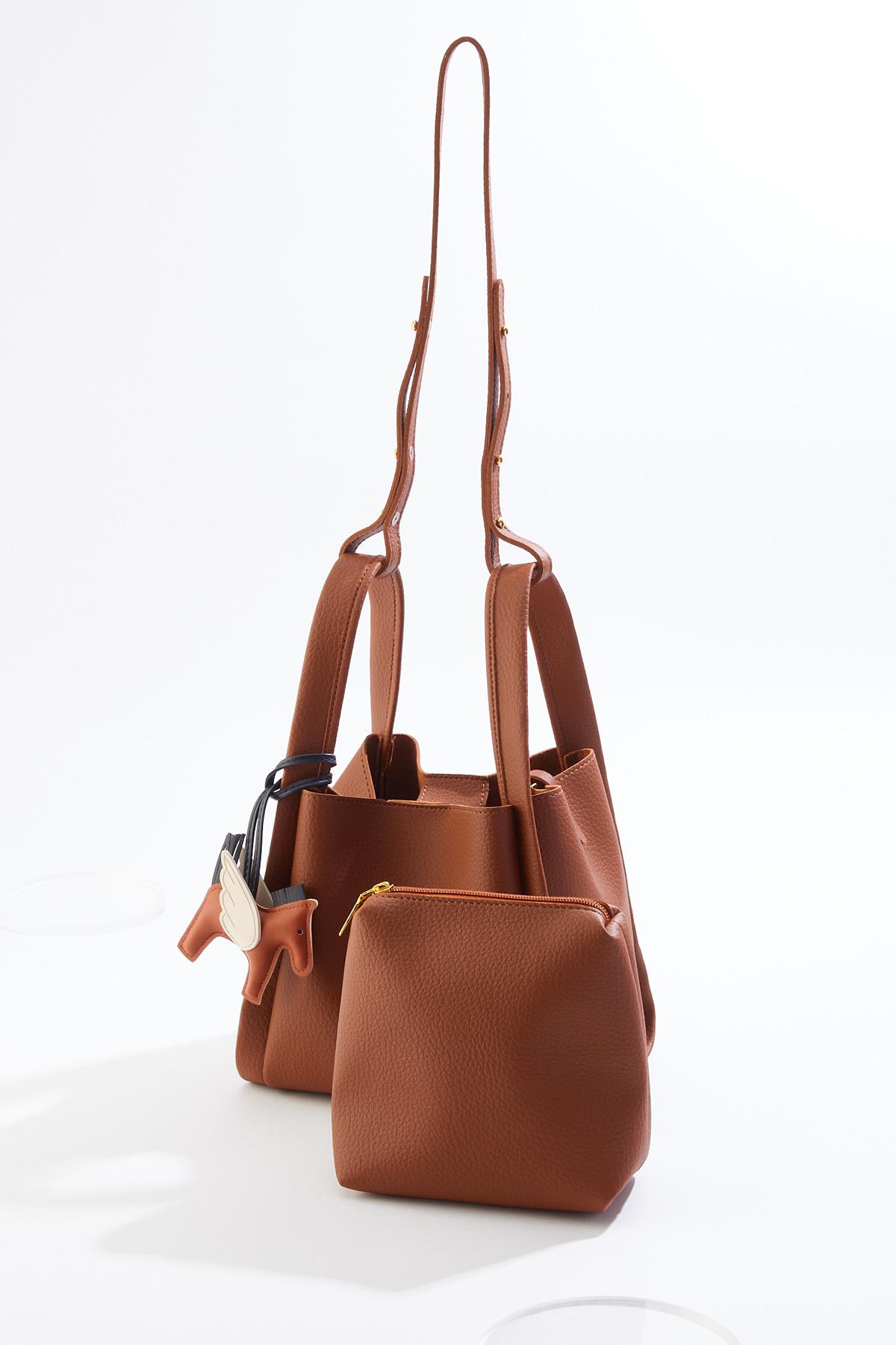 Cato Fashions | Cato Faux Leather Pegasus Charm Bucket Bag Set