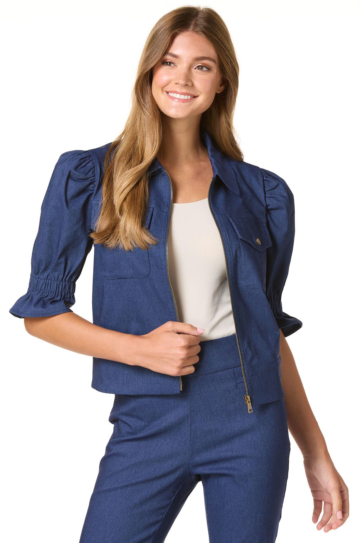 Cato Fashions | Cato Puff Sleeve Denim Blazer