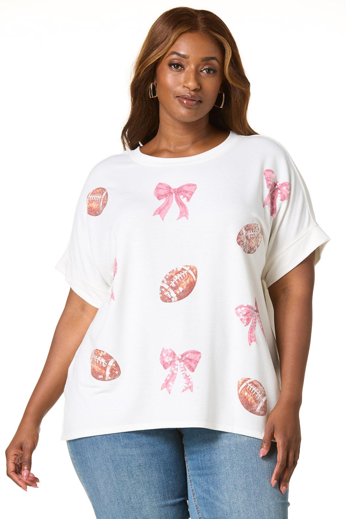 plus size sequin football dress Plus Size Sequin Football Tee