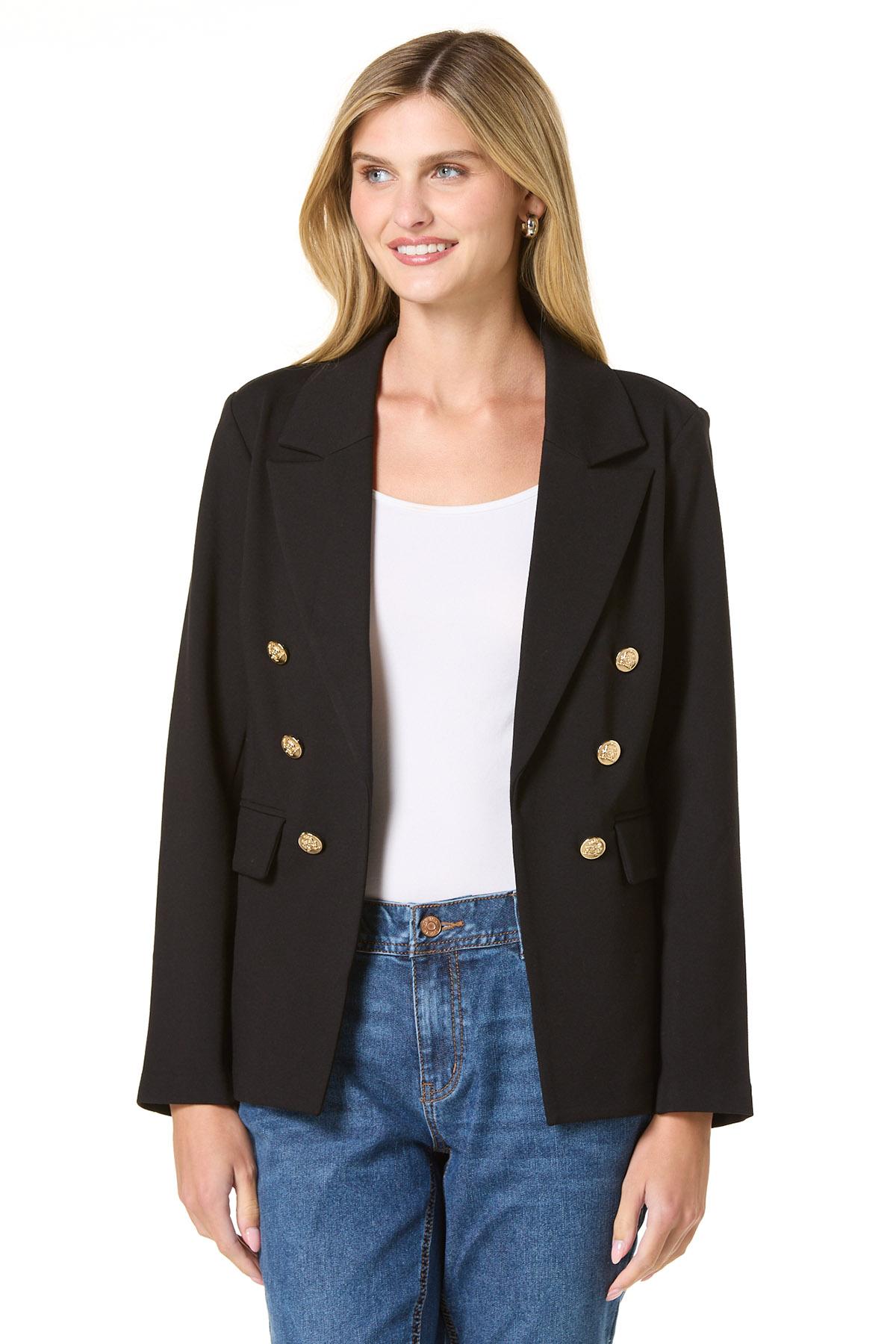 Cato Fashions | Cato Gold Button Ponte Blazer