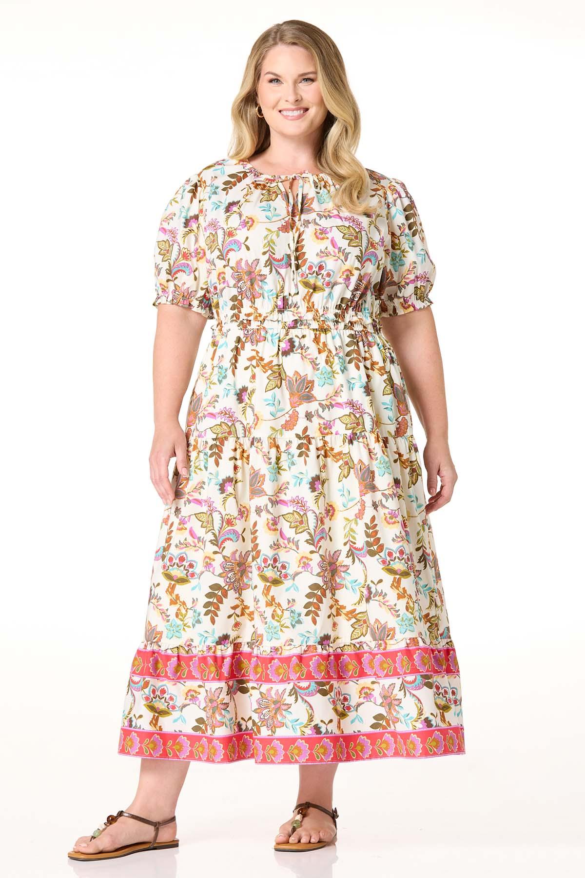 plus size flowy maxi dress Boho Chic Paisley Floral 3/4 Puff Sleeve A-line Bohemian Style for Everyday & Vacation, 2XL, 3XL, 4XL, 5XL No intensity Nmoder Black Maxi Dress for