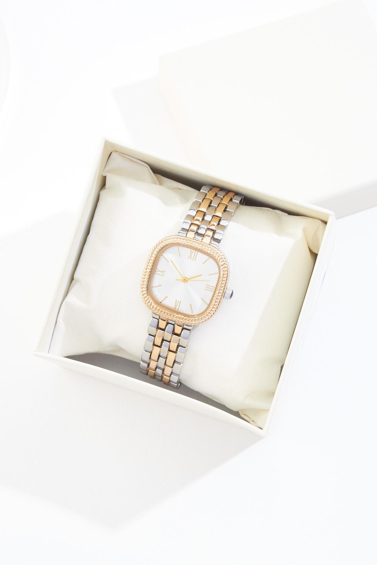 Cato Fashions | Cato Two Tone Square Watch Boxed Jewelry display picture 2