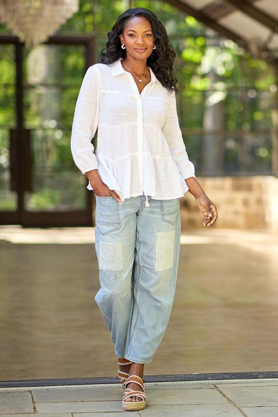 ladies dress jeans pants Women's Dressy Casual Slim Fit Cargo Jeans Zip Side Slit Denim Pants with  Multi Pockets at Amazon Women's Jeans store