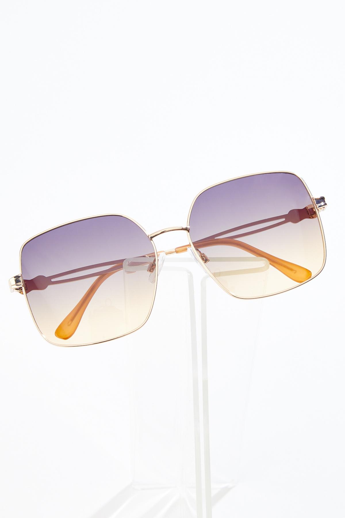 Designer Trendy Metal Knot Square Sunglasses Women Men UV400 Protection Cato Fashions | Cato Metal Knot Frame Square Sunglasses main image 2