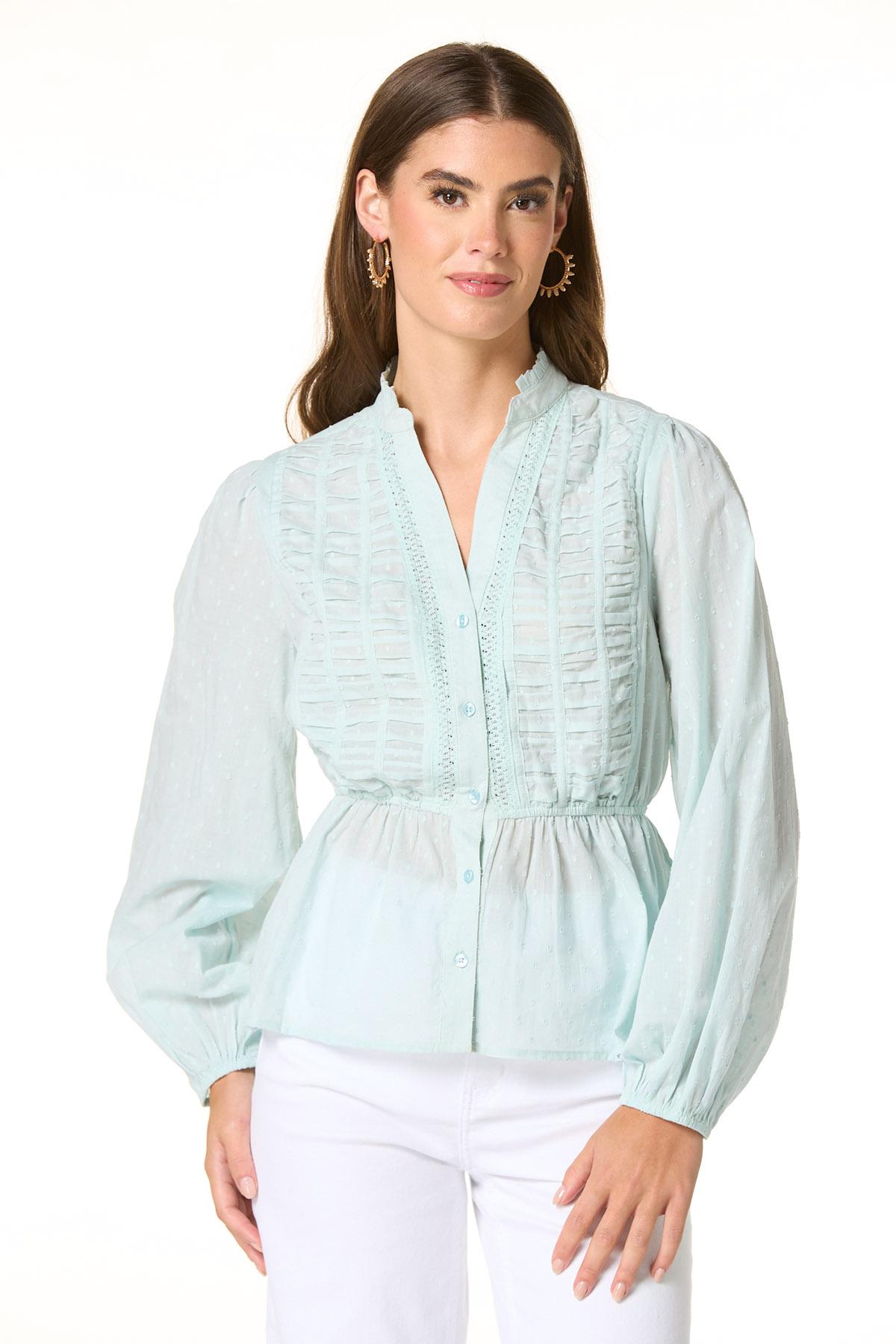 Cato Fashions | Cato Lace Trim Clip Dot Top