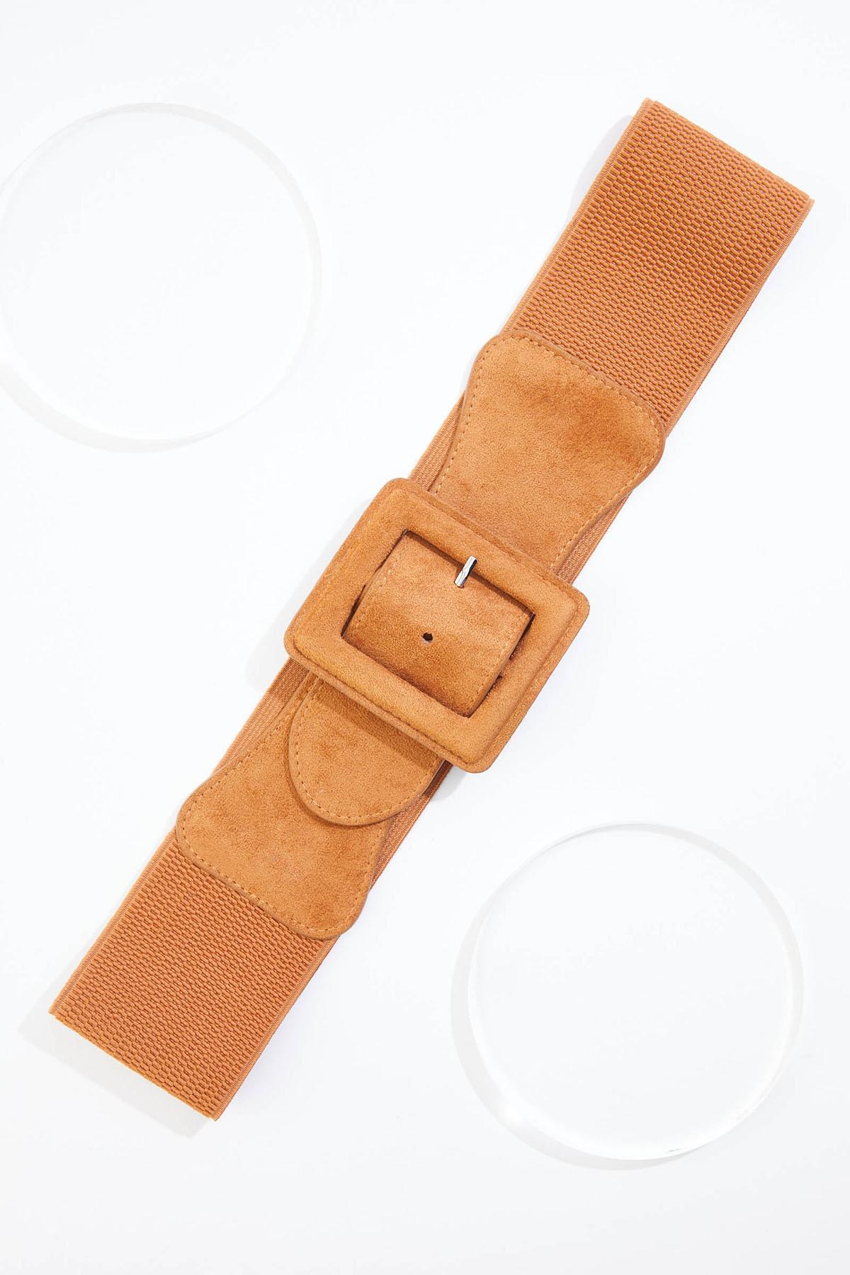 Cato Fashions | Cato Faux Suede Covered Buckle Stretch Belt display picture 1
