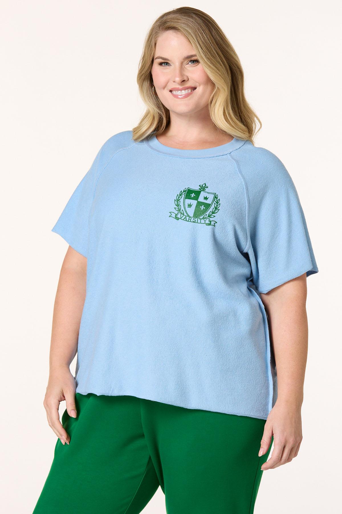 Cato Fashions | Cato Plus Size Varsity French Terry Top