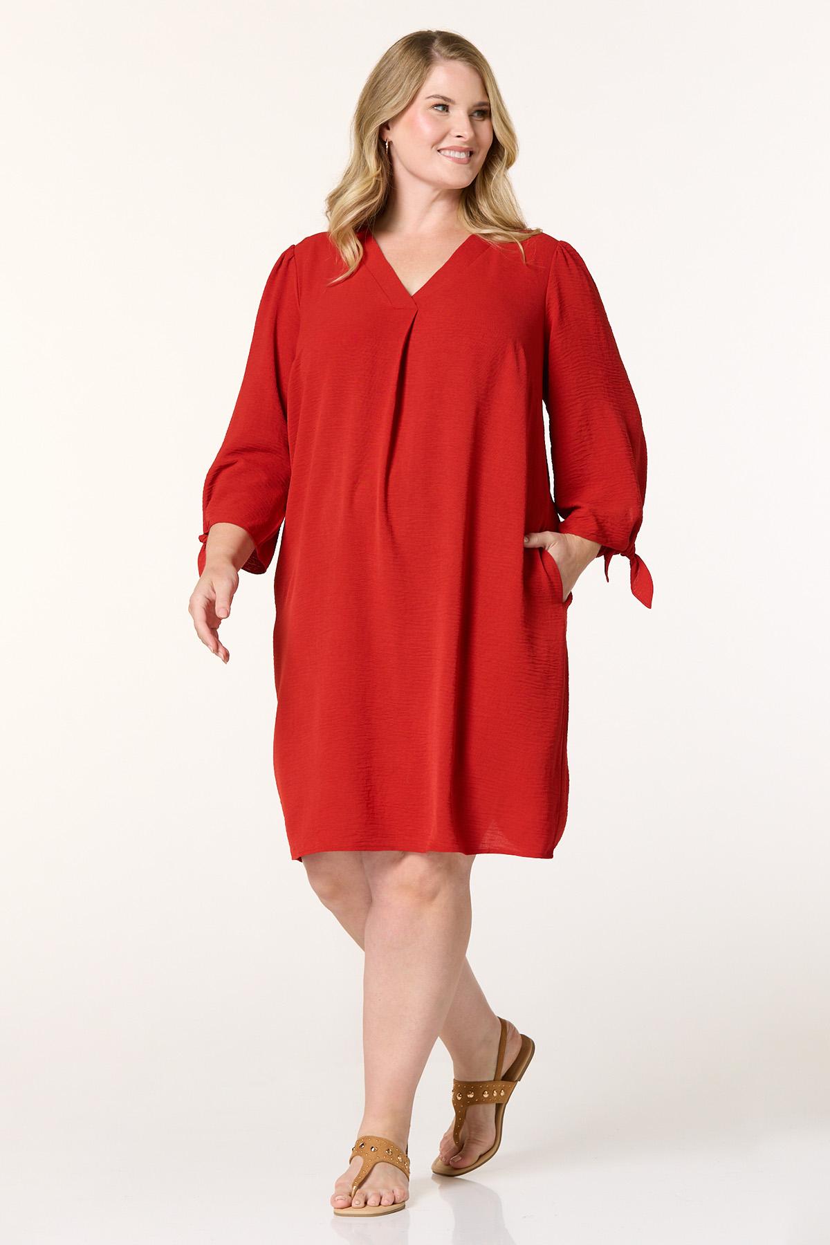 Plus Size Flowy Tie Sleeve Dress