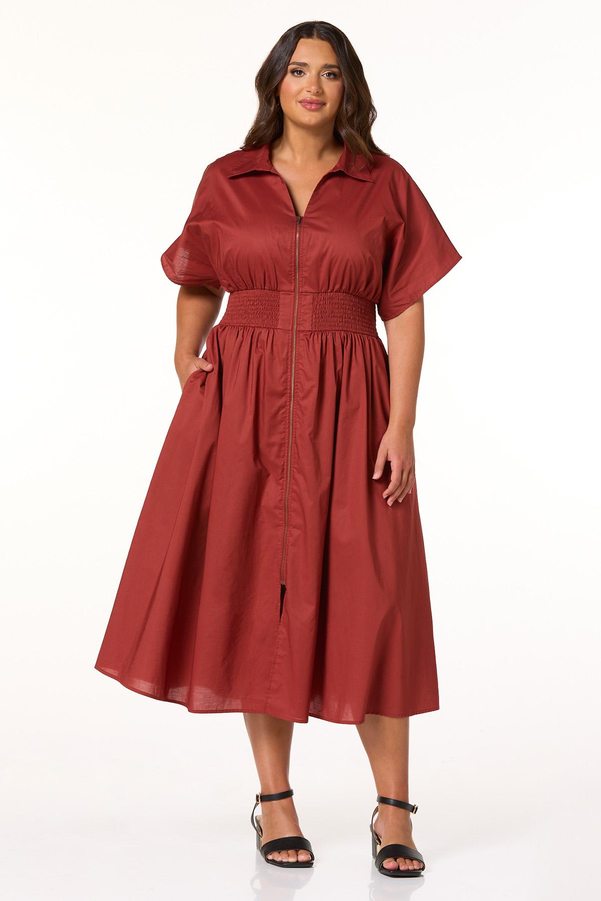 Cato Fashions | Cato Plus Size Zip Front Shirt Dress