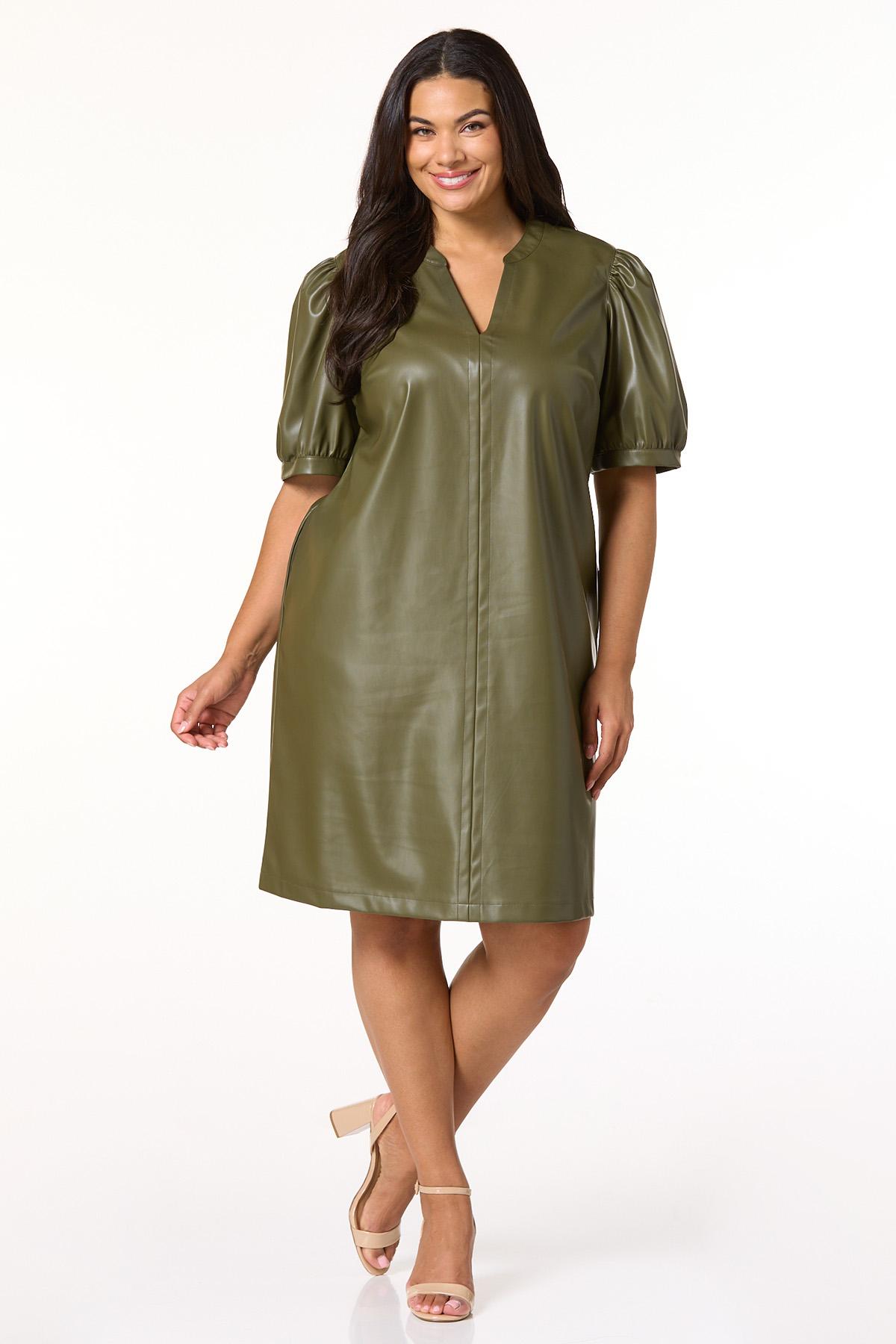faux leather dresses Cato Fashions Chris Brown suited up Womens retro 1940s dress Color:7