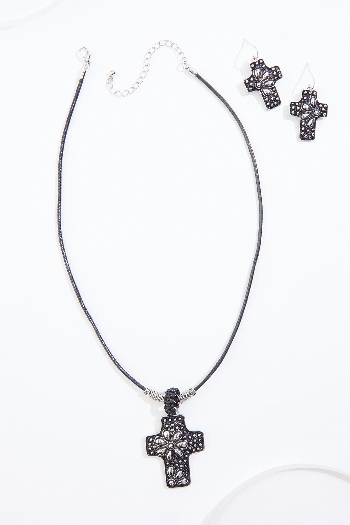 Cato Fashions | Cato Western Silver Cross Corded Necklace Set