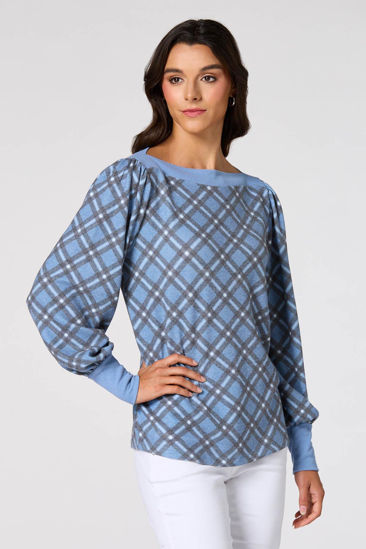 Cato Fashions | Cato Blue Plaid Top