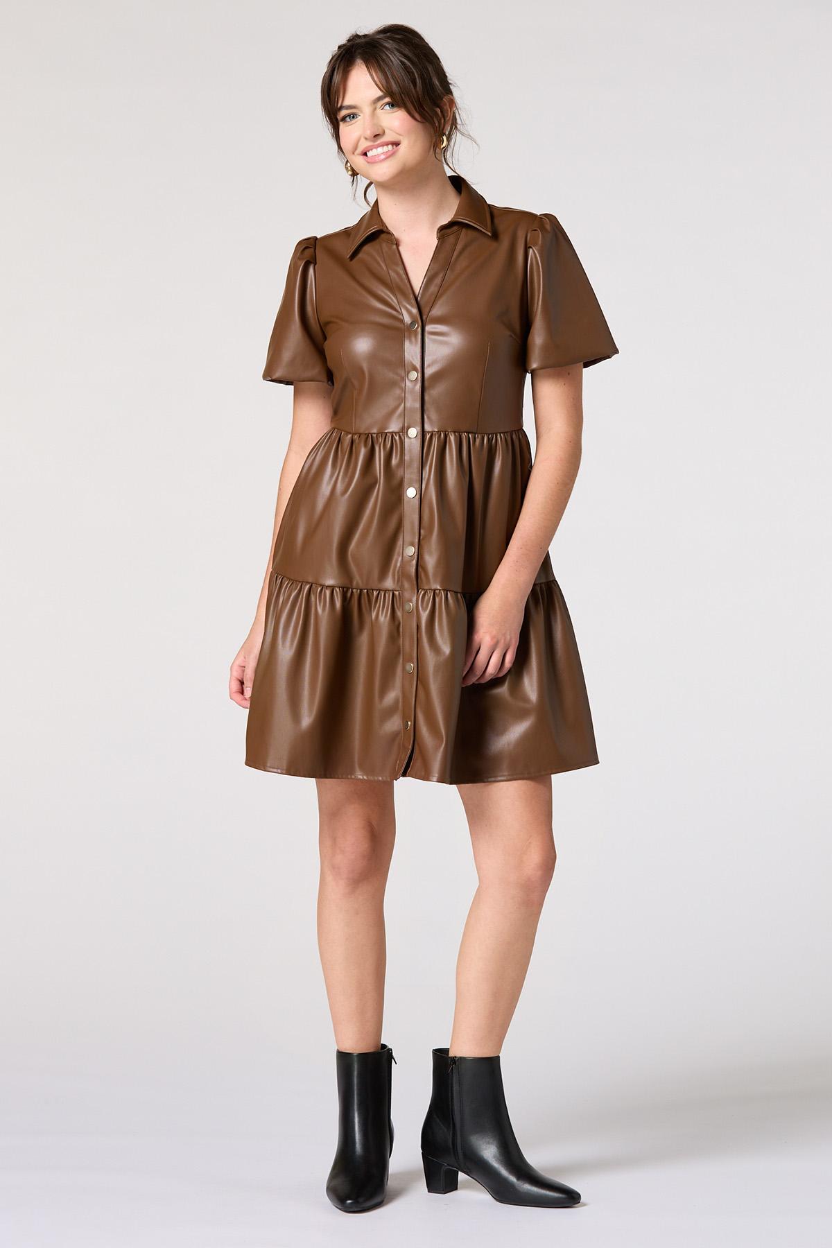 faux leather tunic dress Cato Fashions Vegan