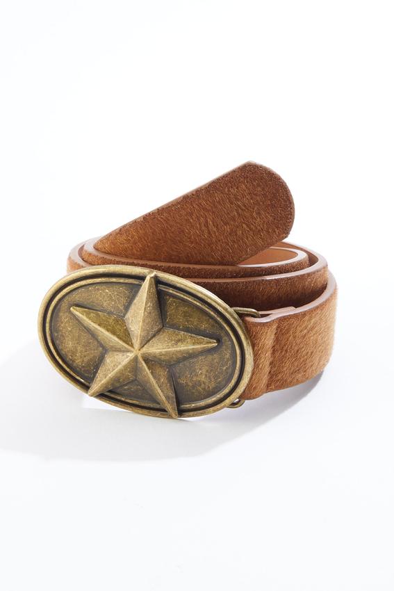 CALOBYE＋ Perfect Plus Cato Fashions | Cato Plus Size Faux Cowhide Star Buckle Belt