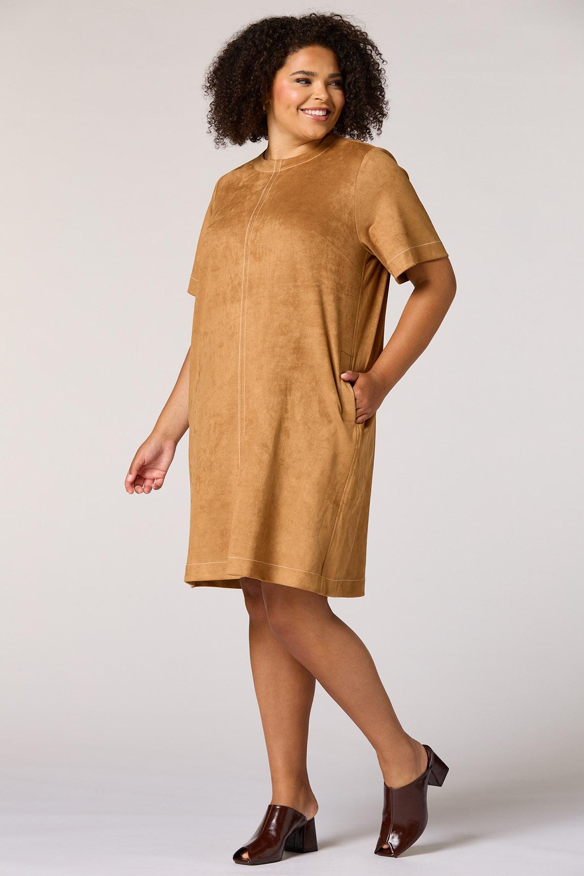 brown suede shift dress Cato Fashions juniors V Neck Backless Black Size:9/10 Dress sleeve turtleneck underneath