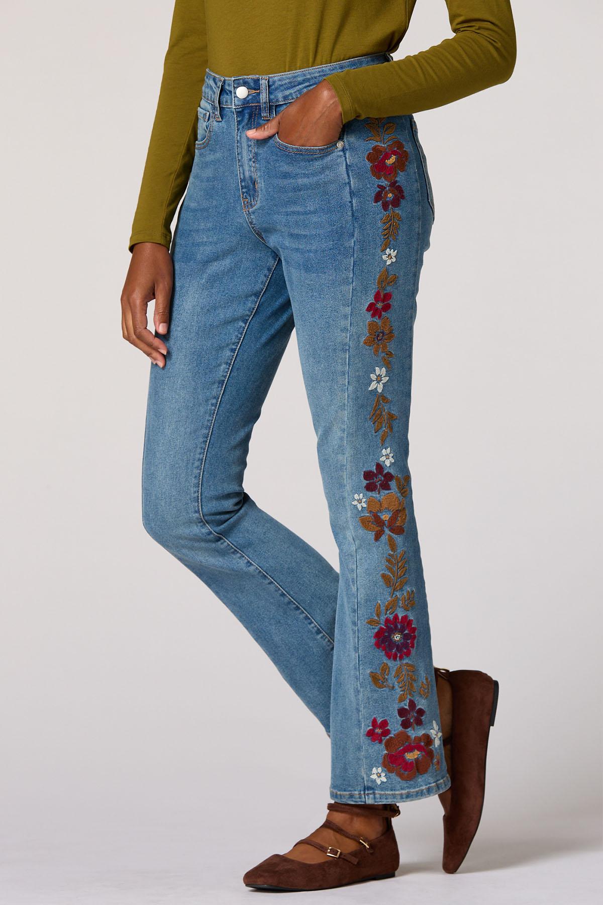 Cato Fashions | Cato Floral Embroidered Bootcut Jeans
