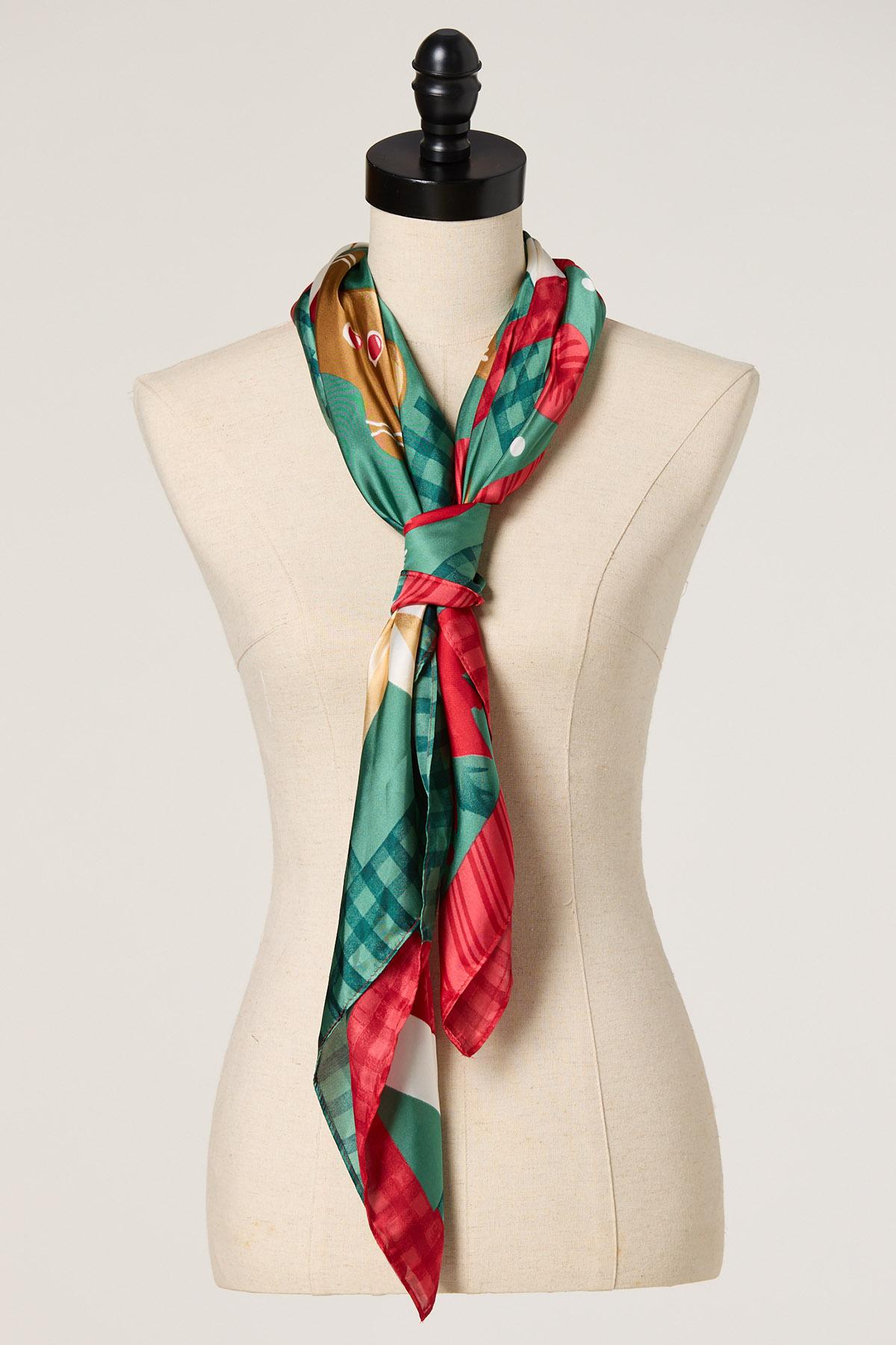 Cato Fashions | Cato Holiday Quilt Satin Square Scarf