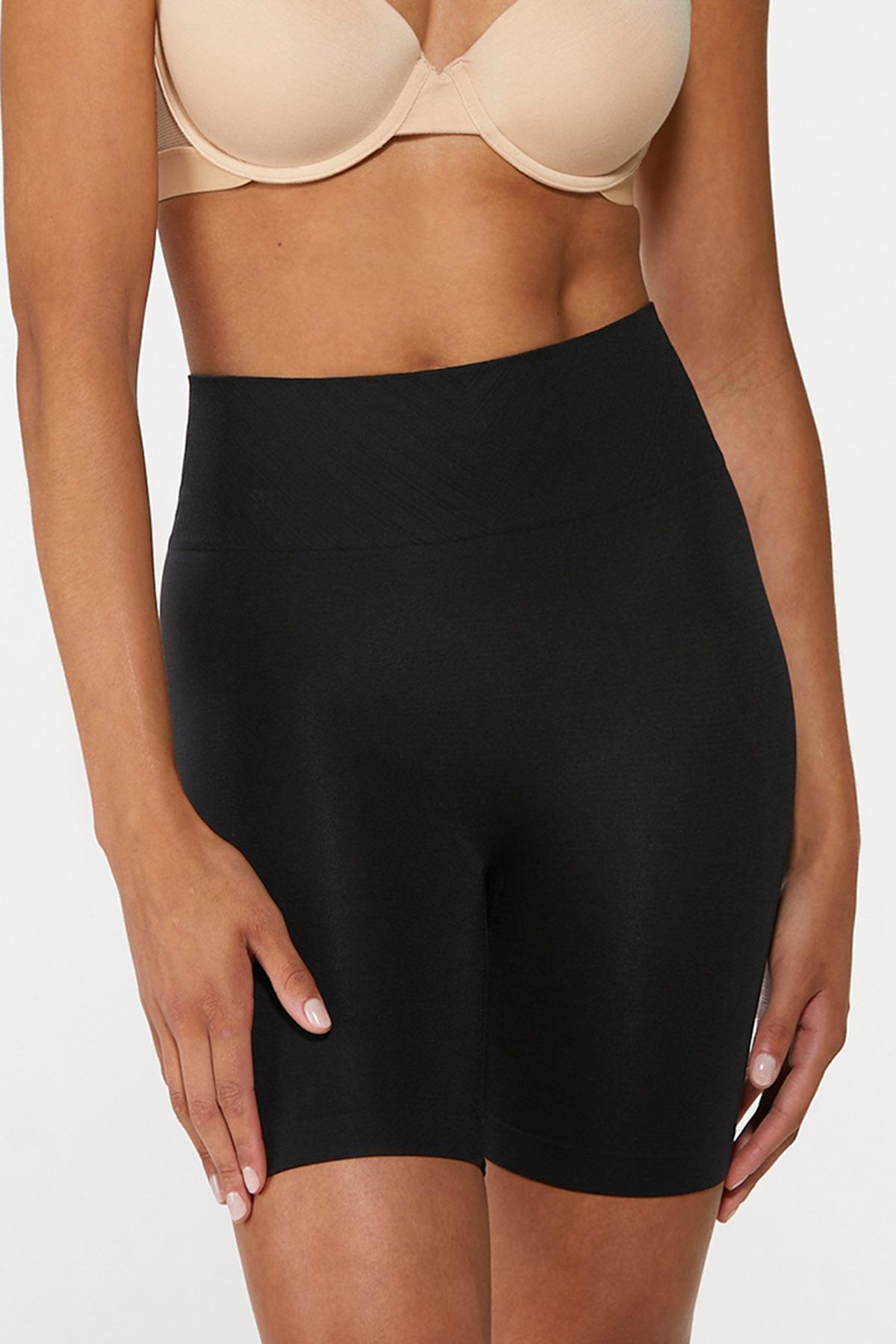 Spanx XSmall Black Gold Womens Shorts XS Animal Print Shiny Pull On Shaper  GUC 