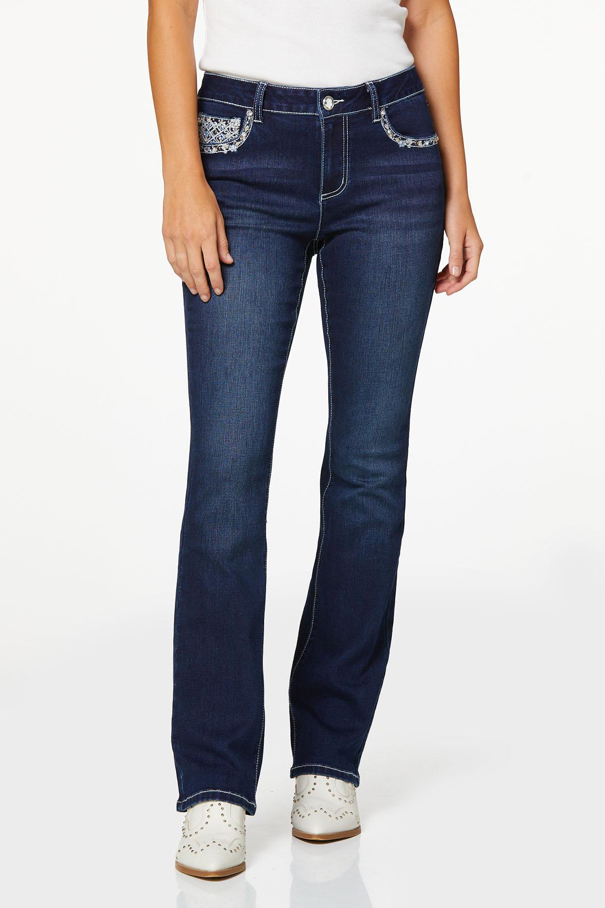 Cato Fashions Cato Petite Curvy Embellished Jeans