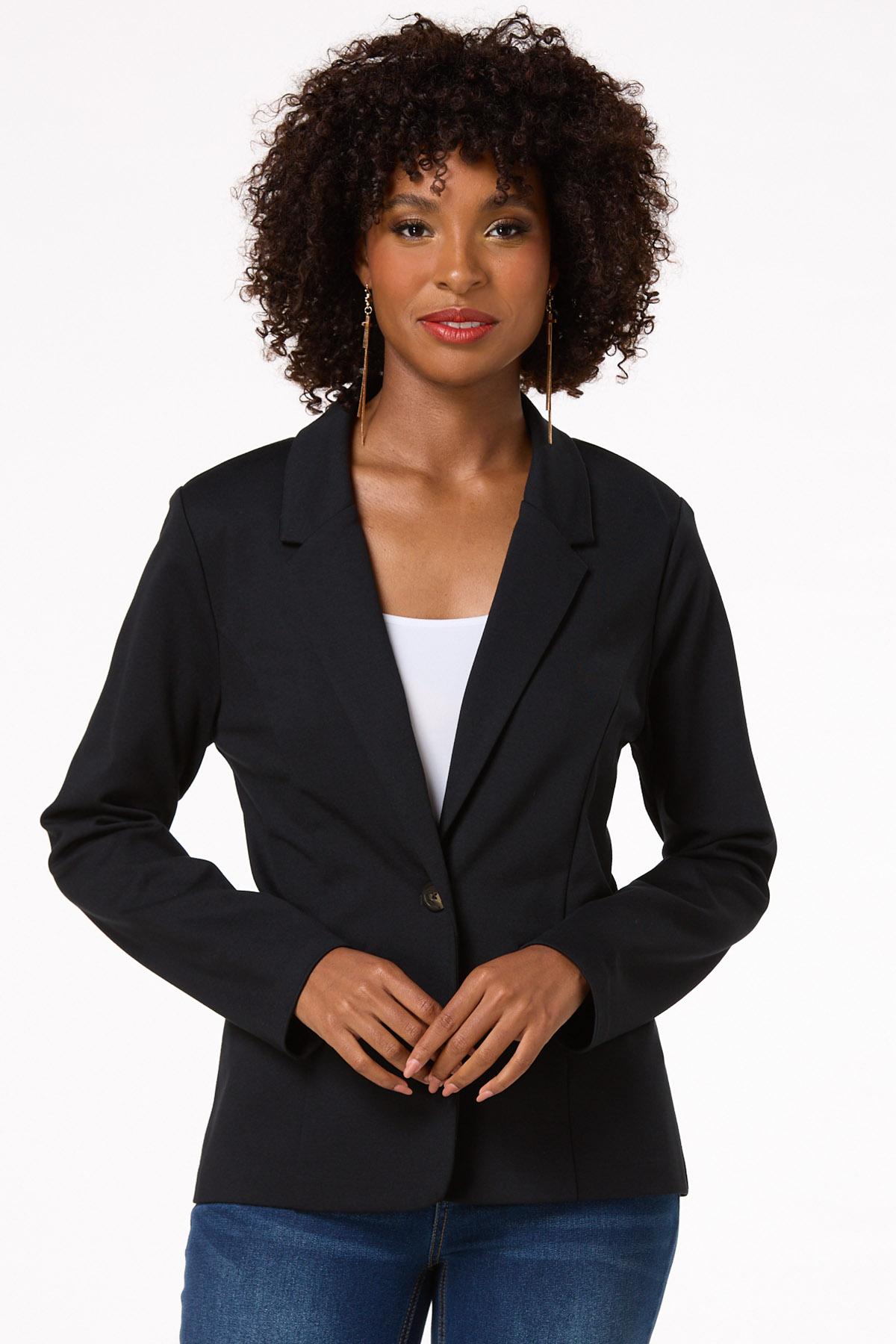  Cato Fashions | Cato Solid Ponte Blazer
