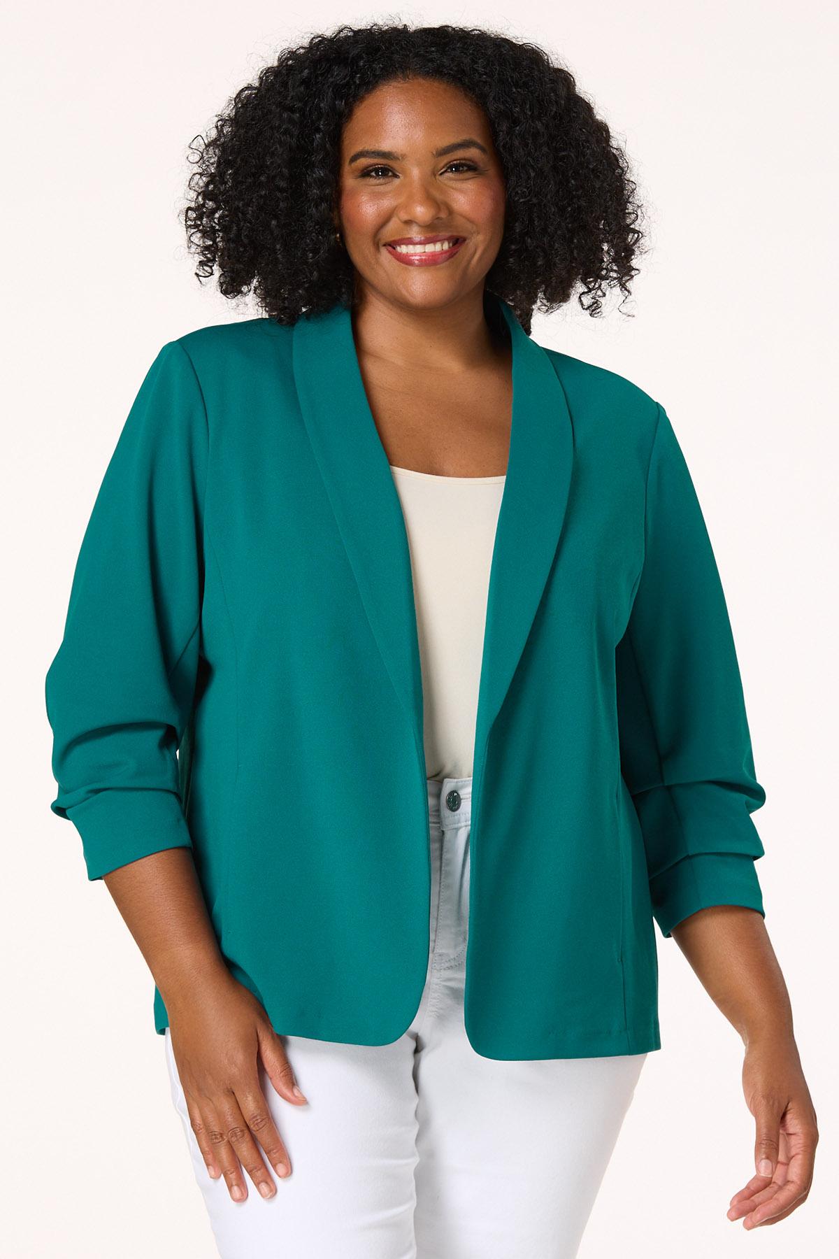Cato Fashions | Cato Plus Size Ruched Sleeve Blazer