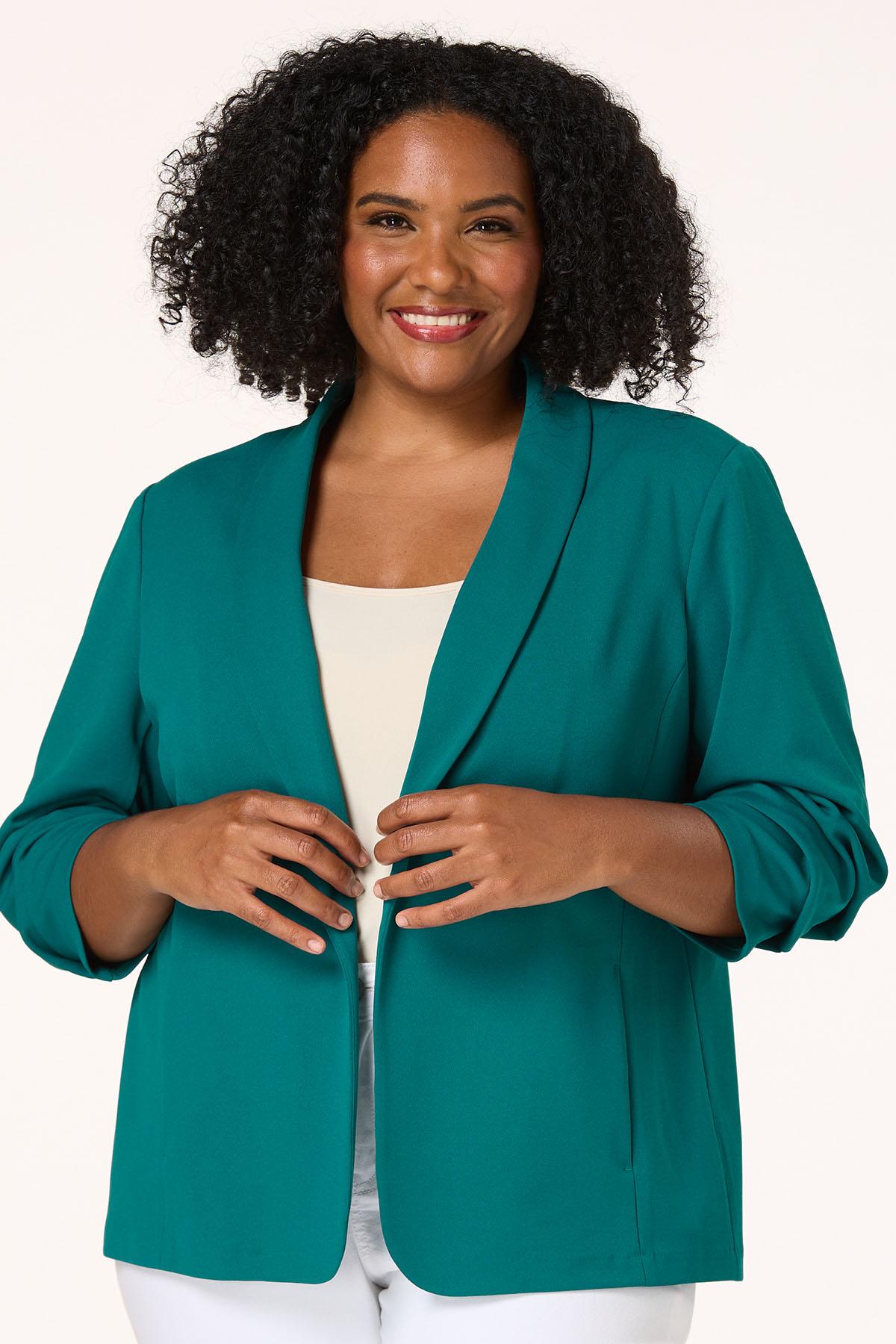 Cato Fashions | Cato Plus Size Ruched Sleeve Blazer