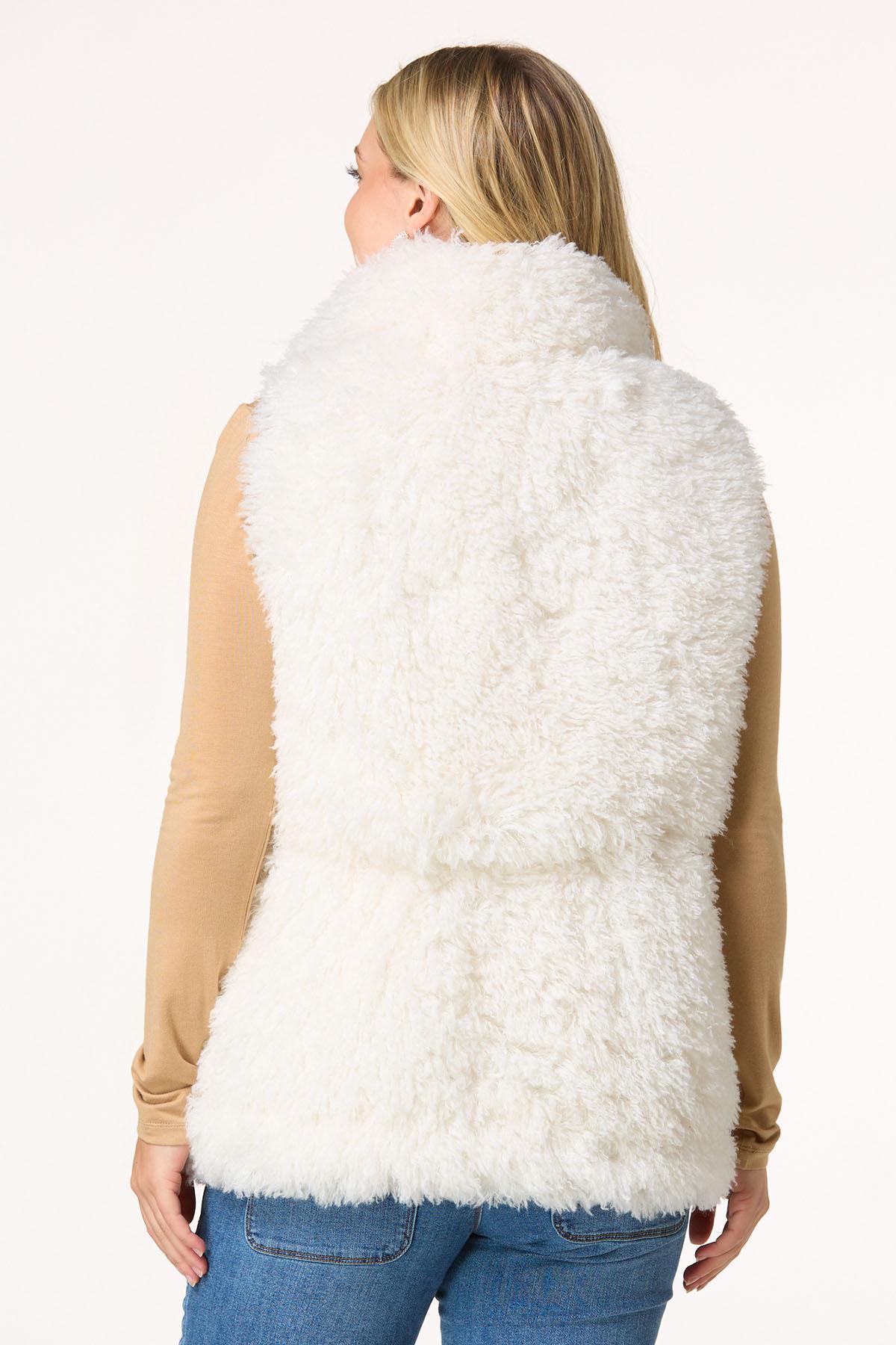 Reversible Faux Fur Vest White